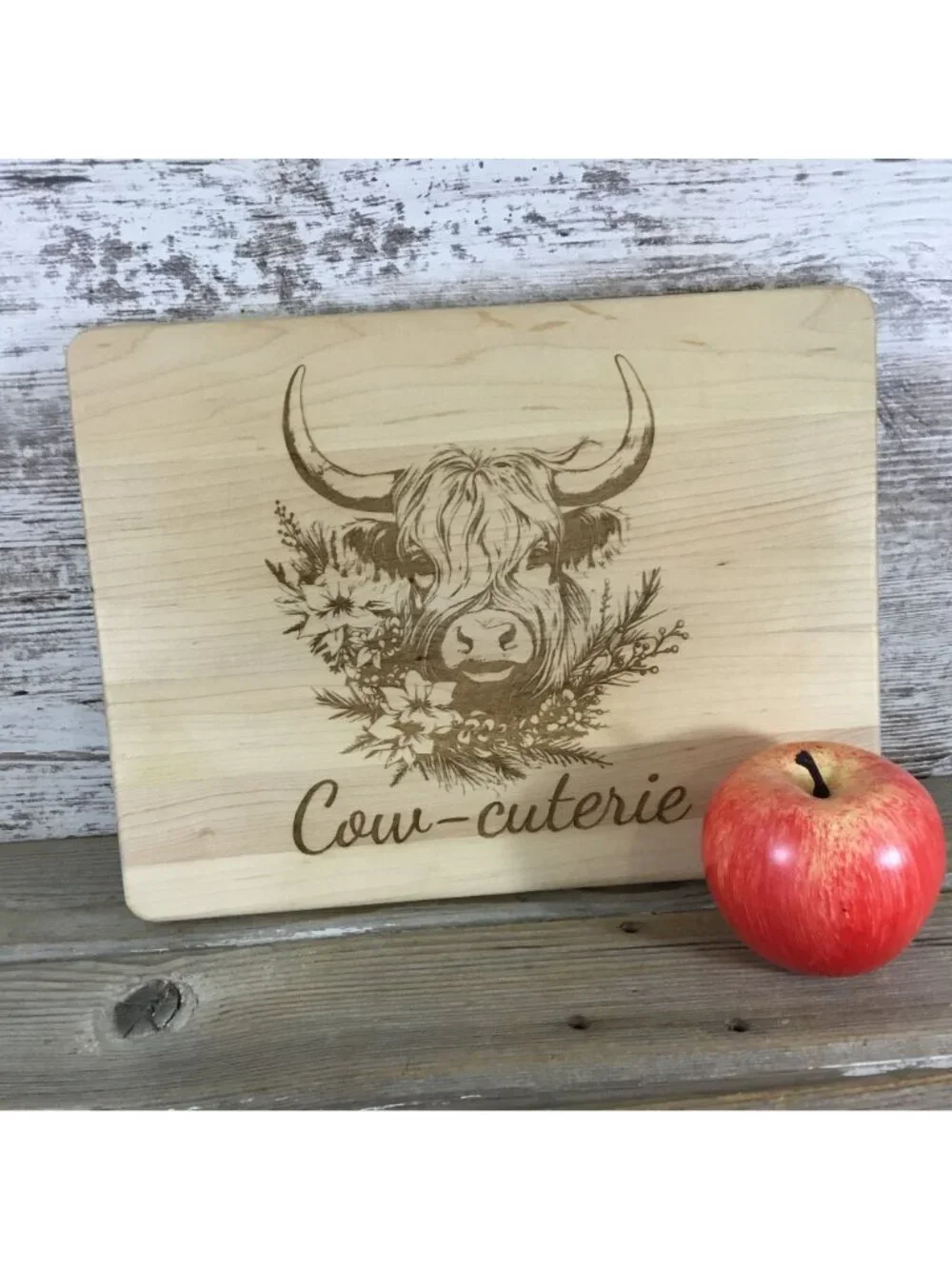 Cow-Cuterie Maple Engraved Cutting Board 11.5